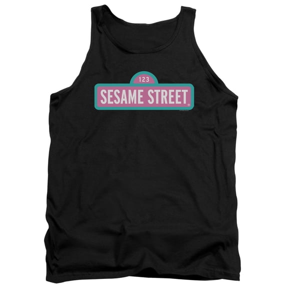 Sesame Street Alt Logo Adult Tank Top Black