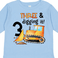 thumbnail image 4 of Inktastic Three and Digging It Bulldozer 3rd Birthday Boys or Girls Long Sleeve Toddler T-Shirt, 4 of 5