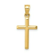 ICE CARATS 14k Yellow Gold Cross Religious Pendant Charm Necklace Latin Fine Jewelry For Women Gifts For Her