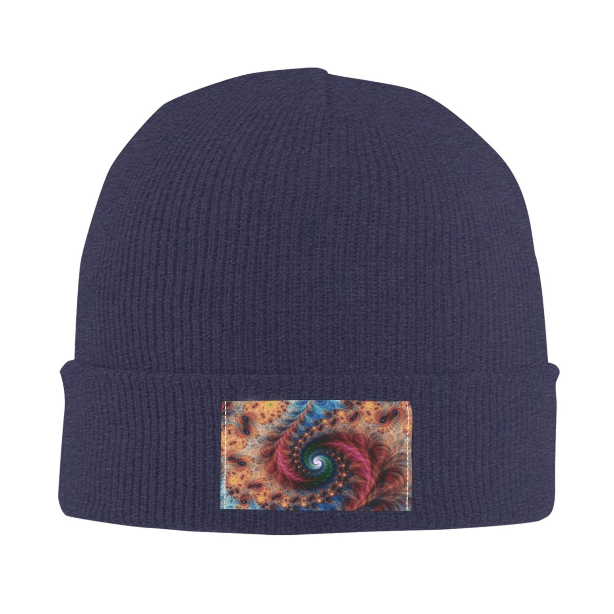 ZICANCN Knit Beanie Hat-Colorful Fractal Spiral Winter Cap Soft