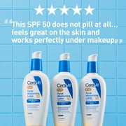 CeraVe AM Moisturizing Face Lotion with SPF 50 Sun Protection for Normal to Oily Skin, 3 fl oz