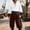 Coffee, variant on Men Pirate 2-Piece Set Lace-Up Long Sleeve Shirt Baggy Harem Pants Party Dress Up Outfit for Men
