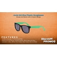 thumbnail image 2 of 10 Junie Kid Size Plastic Sunglasses Pack - Lenses UV Protection, Beach Glasses - Neon Green, 2 of 8