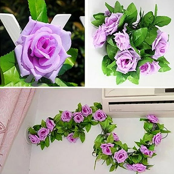 SPRING PARK 230cm Flower Garland Fake Rose Vine Artificial Flower Hanging Rose Ivy Home Hotel Office Wedding Party Garden Craft Art Décor