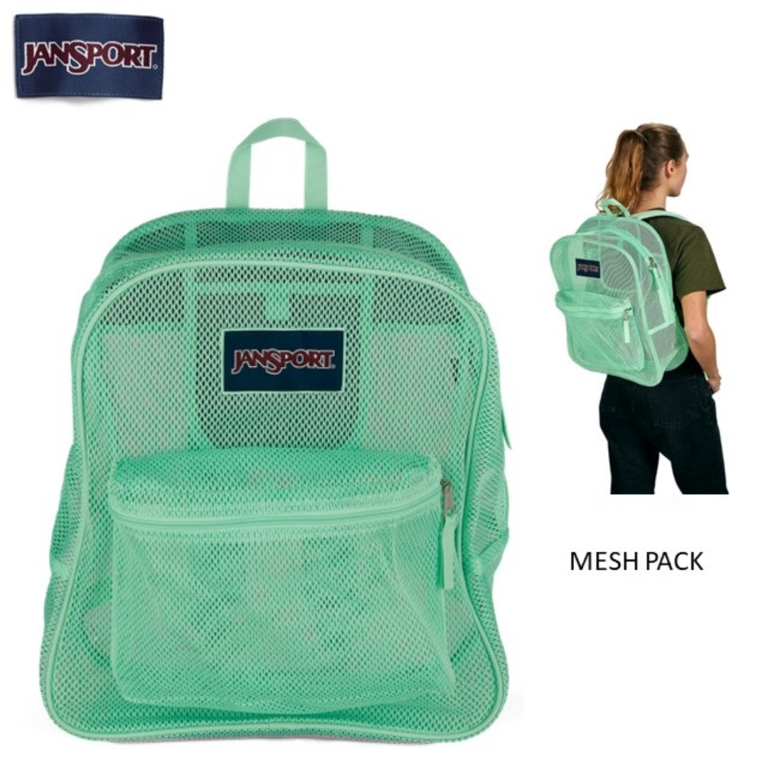 JanSport Backpack Green Eco Mesh Pack Mint Chip Unisex Back 