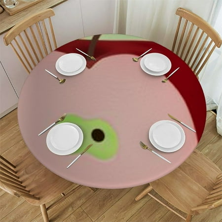 

Patifu Apple Green Leaf Round Table Cover Stain Resistant Washable Kitchen Dining Wedding Parties Decor 100% Polyester Washable Home Outdoor Decoration Tablecloth 54 -58