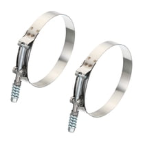 Uxcell T-Bolt Hose Clamps with Spring, 2 Pack Stainless Steel Adjustable Worm Hose Clamp for 4.5" Hose ID