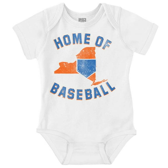 State of New York Home Of Baseball Romper Boys or Girls Infant Baby Brisco Brands NB