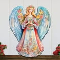 thumbnail image 5 of Designocracy 8611024H 24 x 18 in. Blue Floral Angel Holiday Christmas Door Decor, 5 of 8