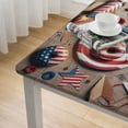 thumbnail image 4 of nygtbtfer Round Fitted Tablecloth Elastic Edged Table Cover, USA Flag Flower Wipeable Table Cloths for Kitchen Dining Party Tables,Watercolor Floral on Burlap, 4 of 7