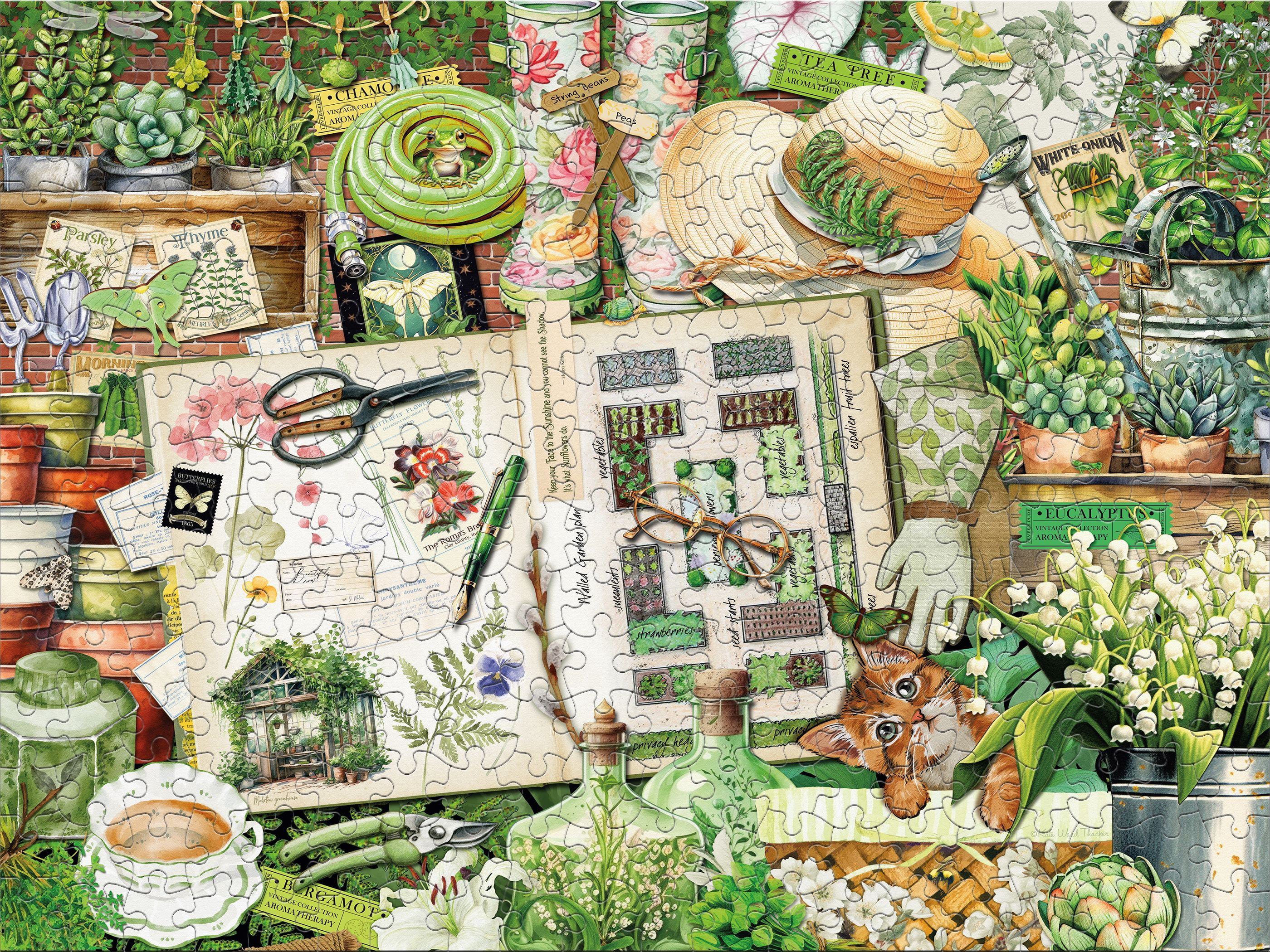 Ceaco 300 Piece My Garden Journal (Kate Ward Thacker) Interlocking Jigsaw Puzzle