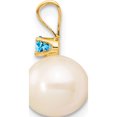 thumbnail image 2 of 14K Yellow Gold Blue Topaz 8-8.5mm White Round Fwc Pearl Pendant Made In Canada xf742/bt, 2 of 5
