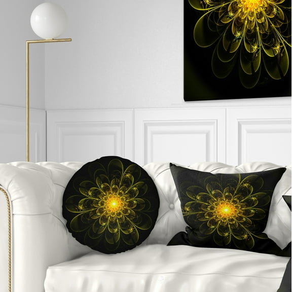 Designart 12" x 20" Yellow Polyester Throw Pillow