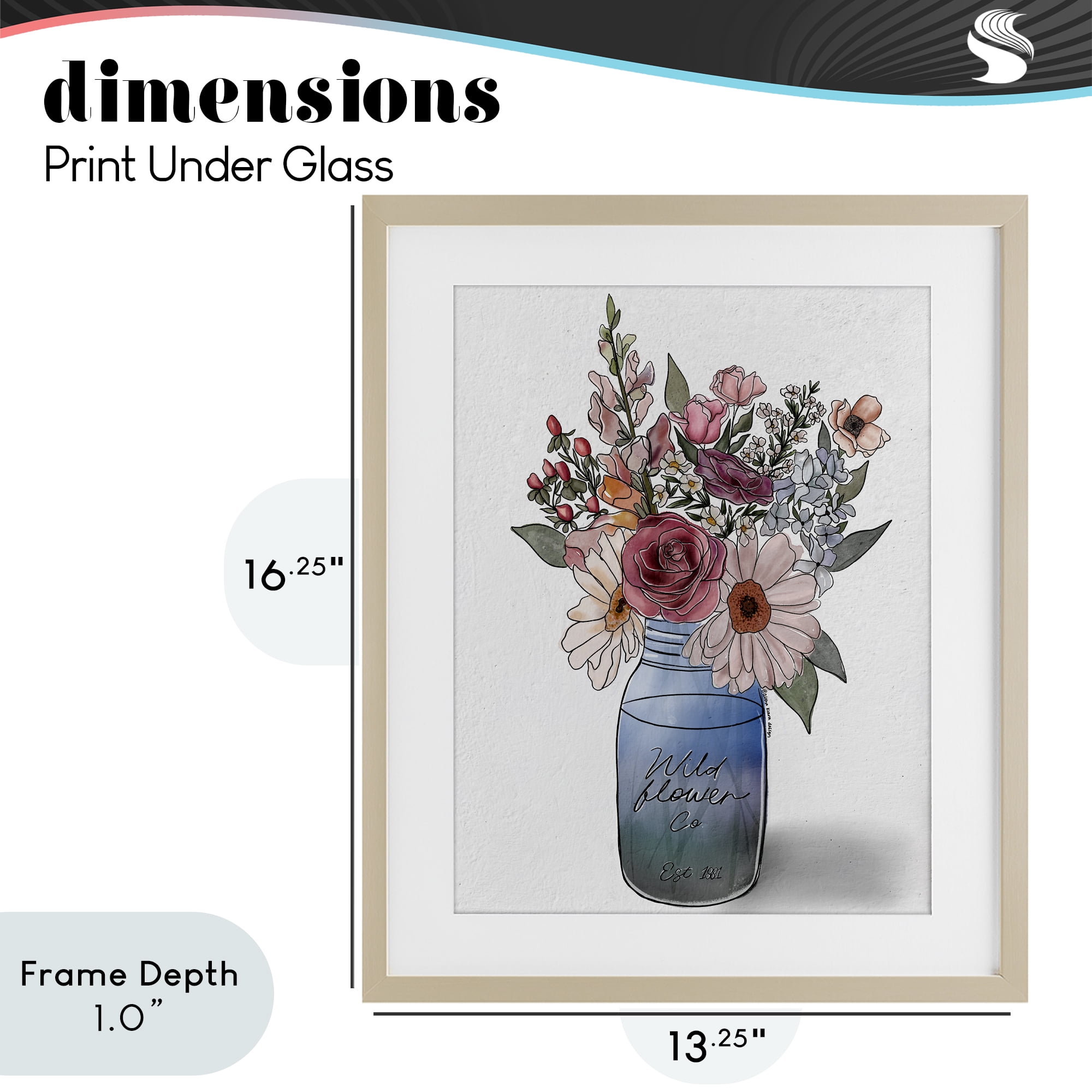 Stupell Industries Farmer's Market Florals Birch Framed Print Under Glass, design by Alisha Kiara Design