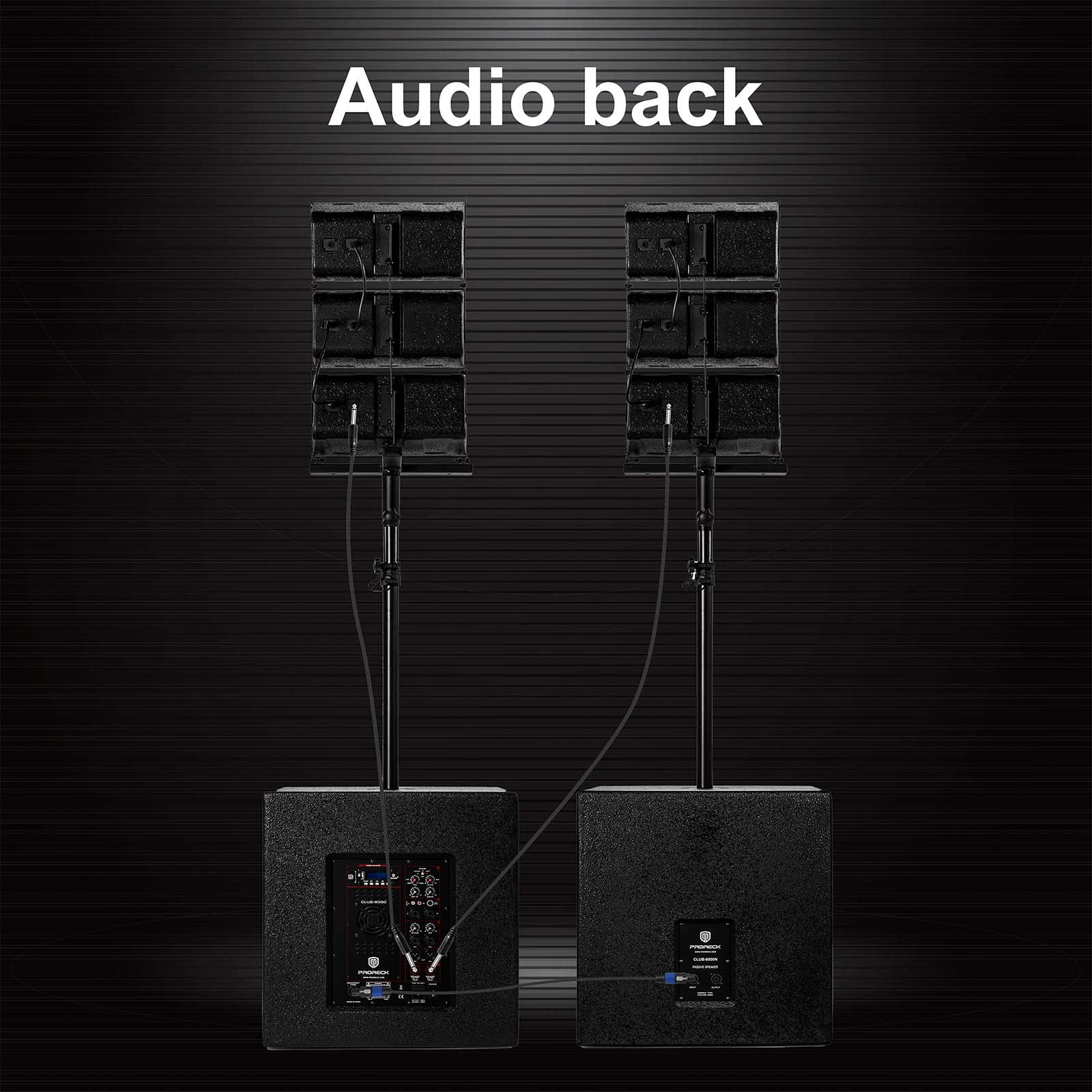 8000W P.M.P.O. PRORECK CLUB 8000 15-inch 8000W 2.2 Channel DJ Powered Line Array Speaker with Wireless for Large Parties