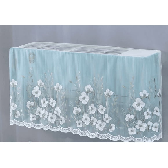 Universal Air Conditioner Cover for Wall Mount 90cm - Windproof Polyester Curtain with Floral Design for Home and Decoration