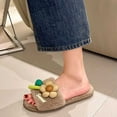 thumbnail image 5 of Lolmot Open Toe Slippers for Women Indoor, Cozy Cute Flower Warm House Slippers Anti-Slip Comfy Soft Flannel Bedroom Slippers Memory Foam Cozy Flat Spa Slide Slippers, 5 of 5