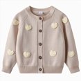 thumbnail image 2 of Gibobby Sweater Girls Long Sleeve Knitted Cardigan Sweaters with Bowknot Button Closure 12 Months 2t 3t 4t Kids Sweater Jacket Outwear(5-6 Years,Beige), 2 of 5