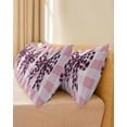 thumbnail image 4 of Checkered Bow Body Pillow Cover 20 x 60 Inch Decorative Pillow Cover Butterfly Tie Pink Black Leopard Print Lumbar Pillowcase Seasonal Rectangle Cushion Case for Couch Sofa Bed Living Room, 4 of 7