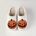 thumbnail image 7 of Halloween Pumpkin Slippers for Women Men Spooky Slides Soft Plush House Slippers Indoor Outdoor Shoes, 7 of 7
