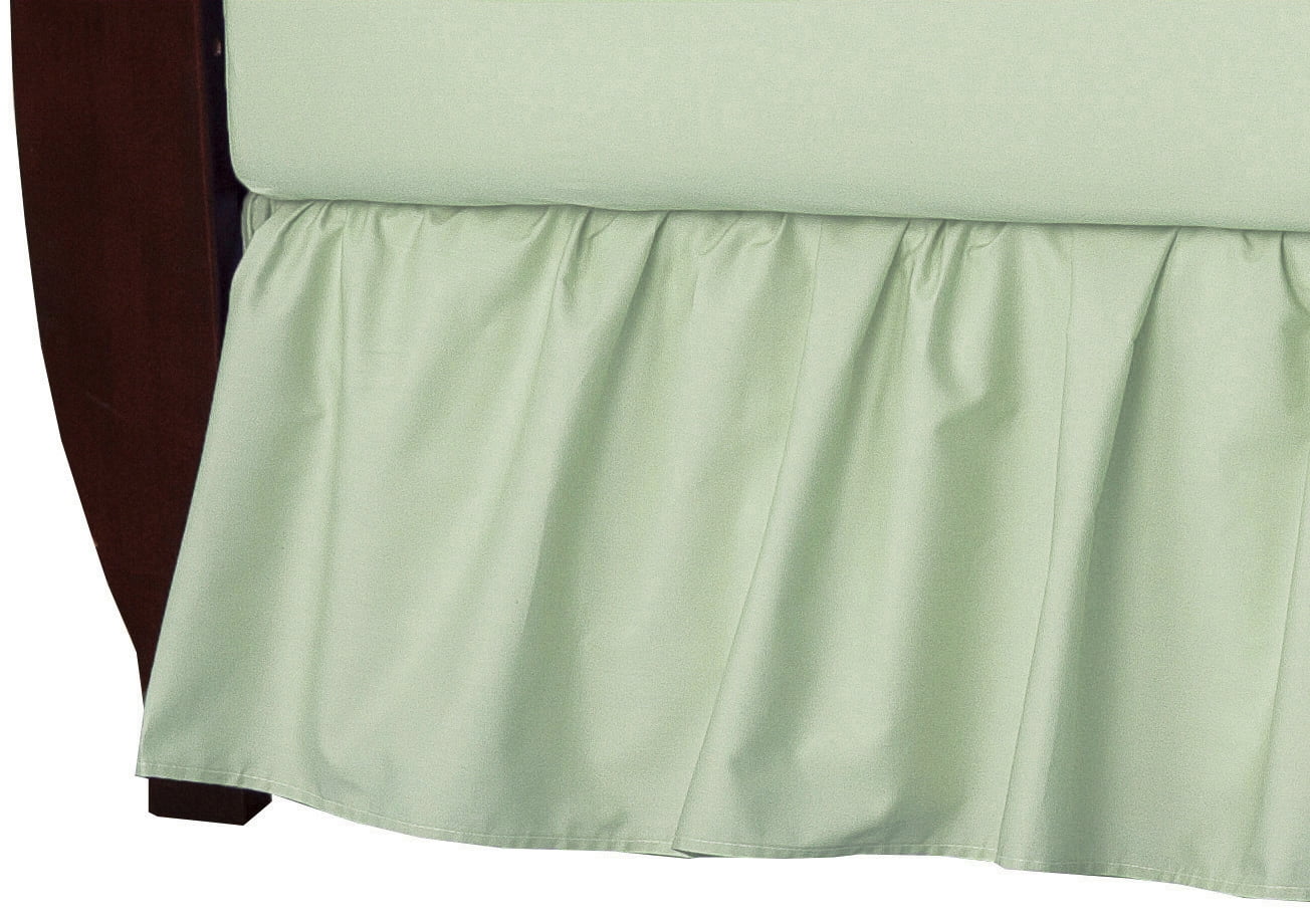 TL Care® 100 Cotton Percale Light Green Crib Bed Skirt Pack