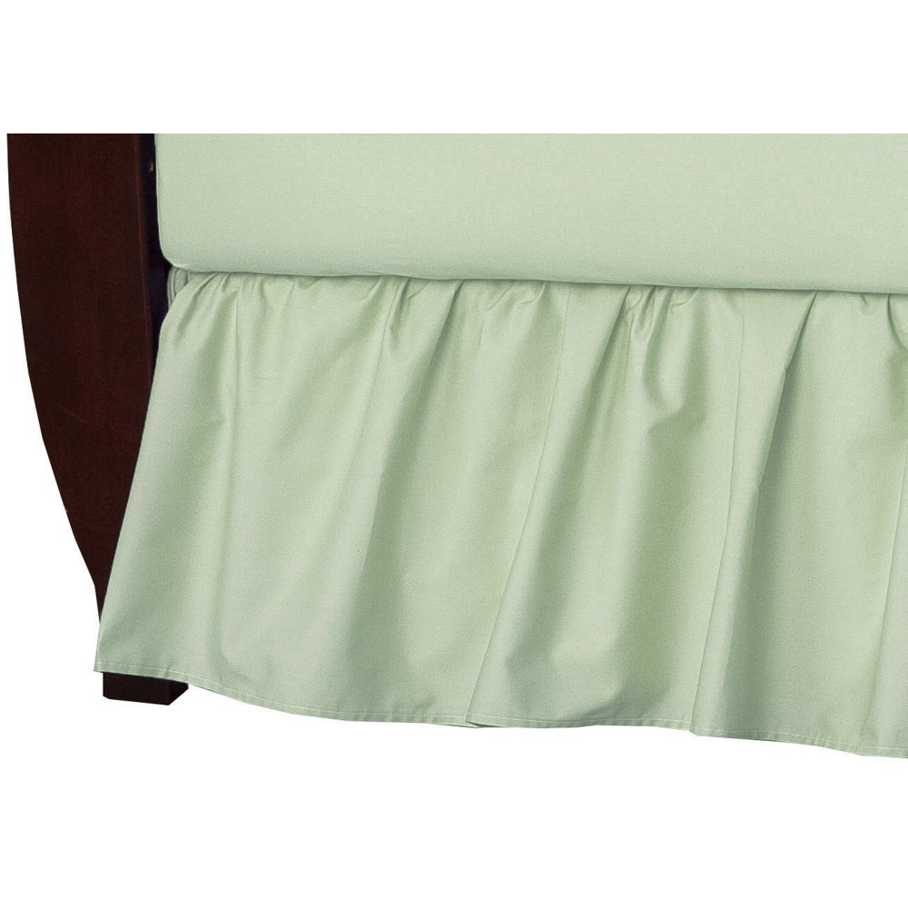 TL Care® 100 Cotton Percale Light Green Crib Bed Skirt Pack Walmart
