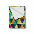 thumbnail image 2 of Indie Soft Flannel Fleece Blanket, Watercolor Triangles Pattern Modern Vibrant Colorful Geometric Grunge Abstract Design, Cozy Plush for Indoor and Outdoor Use, 50" x 70", Multicolor, by Ambesonne, 2 of 6