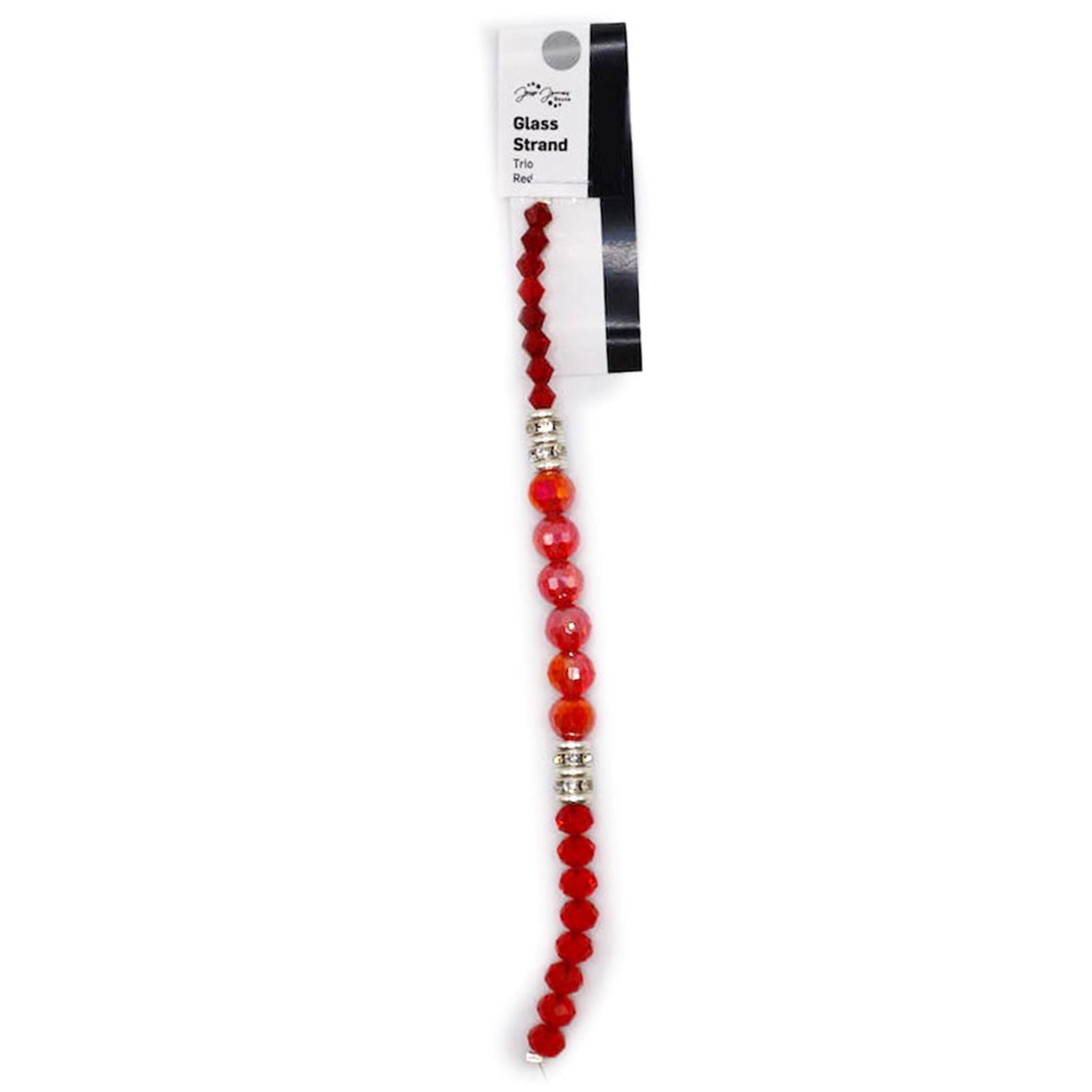 (2 pack) Jesse James Glass Strand Beads Trio – Red, 1 Piece, Ideal for Ages 16 and Up