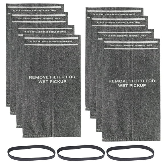 8 Pack 38737 Dust Filter Bags Replacement for Craftsman 2 to 2.5 Gallon Wet/Dry Vacuums and Powerhead Bucket Vac, Part# CMXZVBE38737 / 9-38737, with 3 Retaining Bands