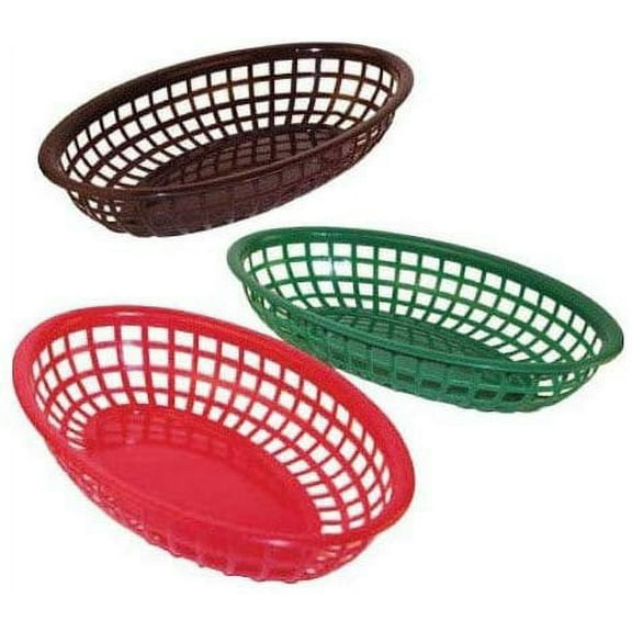 9-1/4" x 5-3/4" Oval Fast Food Basket, Green