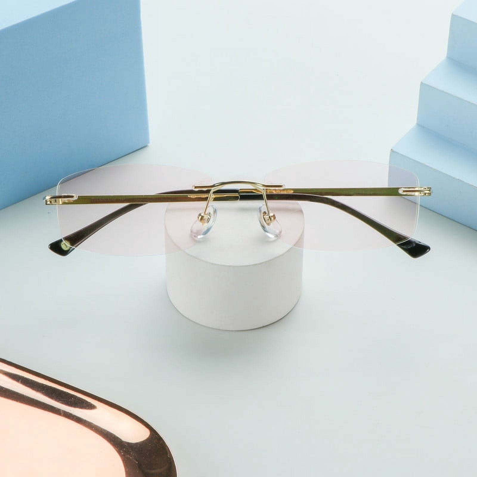 LifeArt Pure Titanium Frame Glasses/Blue Light Blocking Reading Glasses, Reduce Eyestrain, Stylish for Men and Women(Gold,+2.00 Magnification)