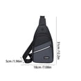 thumbnail image 3 of Bolsa bandolera para hombre con agujero para auriculares - Mochila de pecho resistente al agua para senderismo, acampada y uso diario, 3 of 7