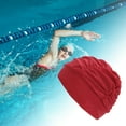 thumbnail image 2 of Unique Bargains 1 Pc Breathable Pleated Style Swimming Cap Red, 2 of 6