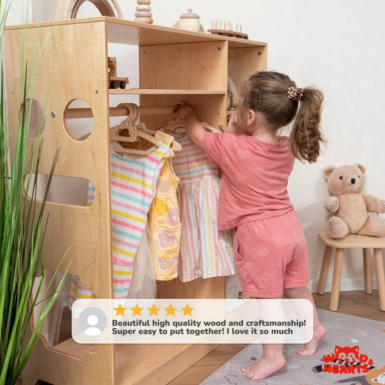 Woodandhearts Montessori Champion+ Closet Organizer, Wooden