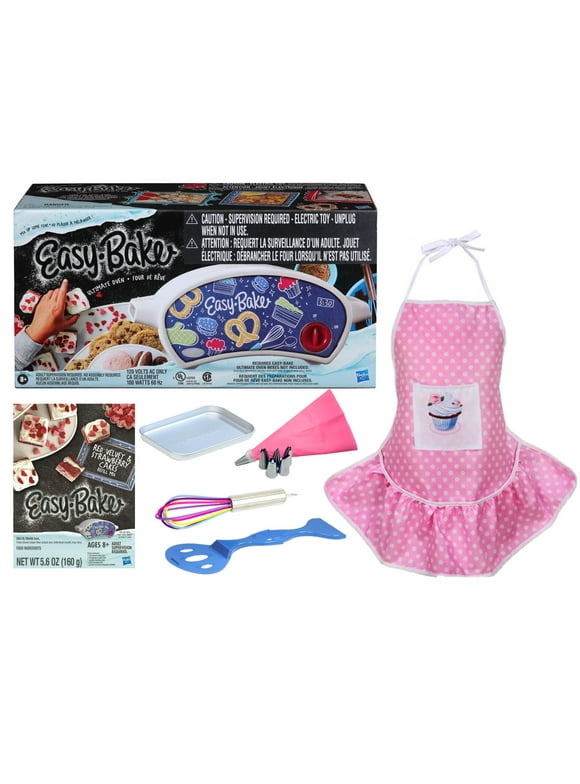 Easy Bake Oven Gift Set with Baking Tools, Cupcakes Refill Mix, Pink Apron plus more