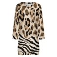 thumbnail image 5 of Leopard Zebra Mixed Print Fabric Women Elegant Long Sleeve Warm Dress Autumn Winter Sweater Dress Casual Pullover Mini Dresses, 5 of 7