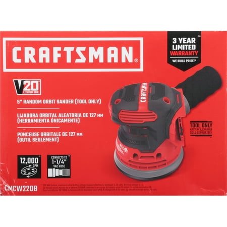 UPC: 0885911548922 | Craftsman 20V MAX 5 in. Cordless Random Orbit Sander 20 volt 12000 opm Red – Case Of: 1