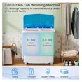 thumbnail image 4 of Portable Washing Machine, 17.6 lbs Capacity Twin Tub 11 lbs Washer and 6.6 lbs Spinner with Control Knobs, Timer Function, Drain Pump, Compact Laundry washer for Home Dorm Apartment RV (Blue), 4 of 8
