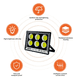 thumbnail image 5 of Proyector LED de 200 W IP66, Resistente Al Agua, para Exteriores, Reflector, Iluminación de Jardín, 200 W, 5 of 7