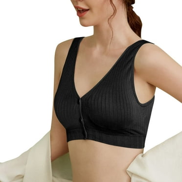 MZXELPRJD Sports Bras for Women Ladies Bras No Steel Ring Front Buckle Breastfeeding Adjustable Gathering Bra Underwear Bra Bandeau Tops for Women Black