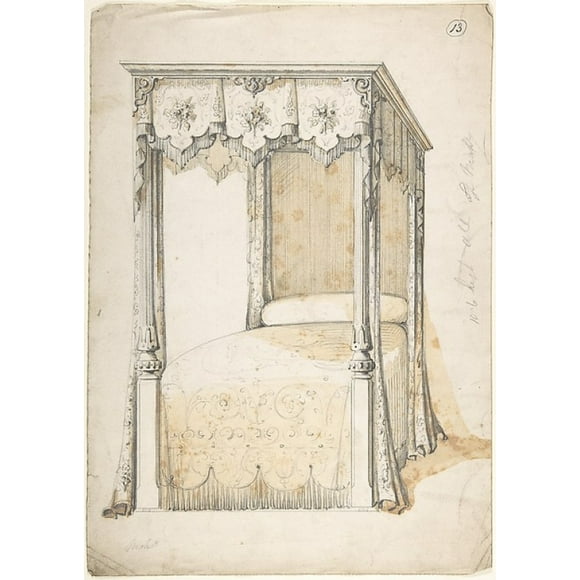 Design pour Affiche Lit et Verrière par Charles Hindley et Fils (britannique, londres 1841 1917 londres) (18 x 24)
