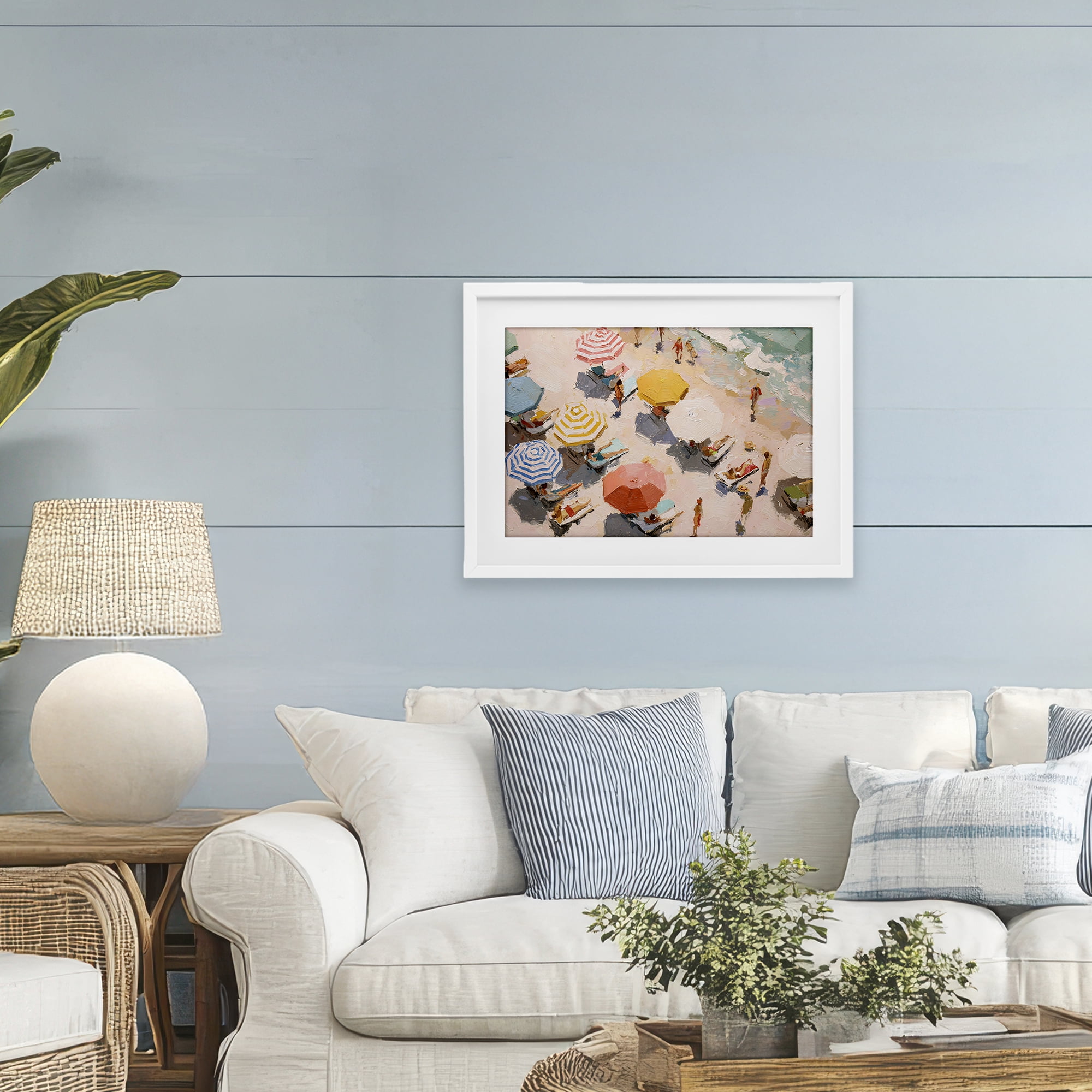 Stupell Industries Summer Beach Fun Expression White Framed Print Under Glass, design by Jacky Ngan