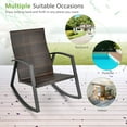 thumbnail image 4 of Gymax 3PCS Rattan Bistro Rocking Chair Set Patio Furniture Set w/ Brown Cushions, 4 of 10