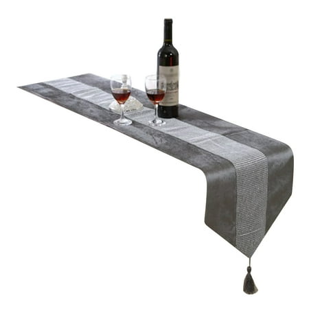 

Wanwan 180cm Striped Tablecloth Dining Table Runner Cover Tassel Holiday Meal Decor