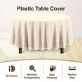 thumbnail image 3 of Exquisite 6 Pack Premium Plastic Tablecloth 84in. Round Plastic Table cover - Ivory, 3 of 7