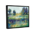 thumbnail image 3 of Stupell Industries Wetland Watercolor Landscape Abstract Blue Green Painting Jet Black Framed Floating Canvas Wall Art, 16x20, by Third and Wall, 3 of 5