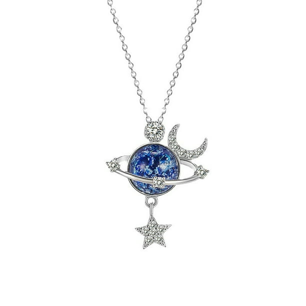 Collar de estrella del universo para hija, nieta, estrella, luna, planeta circundante, collar de estrella, joyería, regalo para mujeres y niñas
