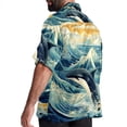 thumbnail image 3 of Whale Men's Short Sleeve Button Down Beach Shirts, Casual Printed Summer Unisex Tops, 3 of 6