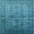 thumbnail image 1 of Ahgly Company Indoor Square Mid-Century Modern Blue Oriental Area Rugs, 3' Square, 1 of 6
