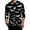Black, variant on Men's Casual Regular Fit Crew Neck Three Quarter Sleeve T Shirt with Halloween Bat Print Suitable for Daily Wear and Themed Events Black M